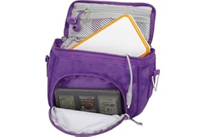 Orzly Sacoche Bandoulière Haute Qualité Multi pour Nintendo DS (Convient à toues Les Versions DS avec écran Pliable: DS/DS Lite / 3DS / 3DS XL/New 3DS / New3DS XL / 2DS XL) - Pourpre