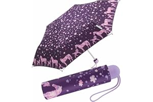 happy rain Ergobrella Kinder-Taschenschirm mit reflektierenden Elementen ponylove, 89 cm