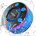 Cassa Bluetooth Doccia Altoparlante, IPX7 Impermeabile Speaker Wireless 8 Ore di Riproduzione con Microfono Incorporato Luce 
