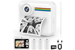 FNITAER Kinderkamera Sofortbildkamera – 48MP Kinder Kamera mit 2.4 Zoll HD Bildschirm, 1080P Video, Sofortdruck & 3 Rollen Papier, 32GB Speicherkarte, Geschenk Spielzeug für Jungen Mädchen ab 3 Jahren