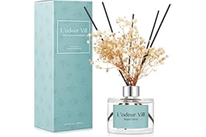 L'odeur Vill 200ml Difusor de con Flores secas/Cítricos/Ambientadores de Hogar, con 6 Palos difusores de Ambientador Varillas/difusor de Aromas/para Decoración de Baños y Estanterías.