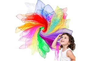 Pynzeka 24 pièces Foulard de Danse Enfant Foulard Jonglage Colorées 60 X 60 cm pour Jonglerie Danse des Tours de Magie Spectacles