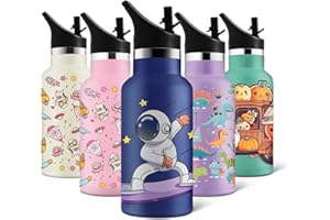 HoneyHolly Gourde Isotherme 0,35/1L, étanche sans BPA, Gourde Isotherme, Double Paroi, Bouteille Isotherme, 18/8 Acier Inoxydable, Gourde INOX, Bouteille d'eau pour Sport, Randonnée, École, Bureau