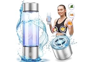 DINTO Hydrogen Water Bottle- Portable Hydrogen Water Bottle Generator- Hydrogen Bottle for Clean and Healthy Drinking Water- Hydrogen Water Machine Producing Ionized Water, Hydrogen Water Generator (Silver)