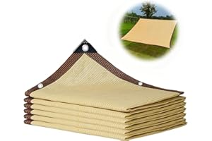NOWORO Voile d'ombrage Toile Ombrage 1x2m 2x3m 3x4m 4x4m 4x5m 6x8m Filet D'ombrage Respirante, 90% UV Protection pour Patio Jardin, Terrasse, Extérieur, Balcon Pare-Soleil Tissu (Color : Beige, Size : 2mx3