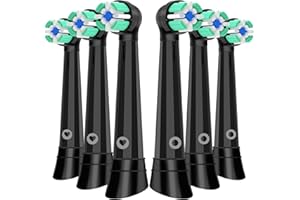 BRIZUF 6er Ersatzbürstenköpfe Kompatibel mit Oral B iO 3/4/5/6/7/8/9/10 Aufsteckbürsten, Leistungsstarke Reinigung zahnbürstenkopf für Oral-B iO Aufsteckzahnbürsten(Schwarz)