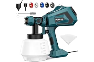 Pohicoo Pistola Pintura, 700W HVLP Pistola de Pintura Electrica, Pistolas para Pinturas de Flujo Ajustable de 1200 ml para Vallas, Paredes, Techos