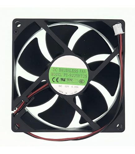 YATE LOON D90BH-12 90mm Cooling Fan 12V 0.27A 2-Pin – Sleeve Bearing, Black (Open Box)