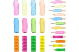 PEYSAITR 12 Pcs Pencil Grips for Children, Children's Silicone Pen Grips Foam Pen Grips, Soft Cushioned Writing Aid Pencil Holder, Ergonomic Writing Aid Grip Posture Correction for Kids,Students,Adults