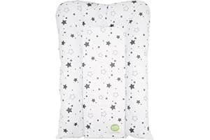 babyCalin Matelas à Langer Flocons Etoiles Grises 50 x 70 cm