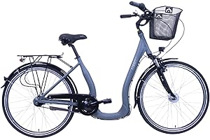 HAWK City Comfort Deluxe Plus Special incluye cesta, bicicleta para mujer de 26 pulgadas, bicicleta de ciudad, bicicleta ligera para mujer con cambio de buje Shimano de 7 marchas y neumáticos de