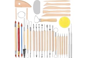 Wishlink Töpferwerkzeuge 32 Teiliges Set mit Werkzeugen zum Schnitzen von Keramikton für Anfänger Experten Kunsthandwerk