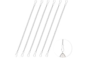 YQQYG 6 Pcs Stained Glass Window Hanging Chain, 20 Inch Picture Hanging Chain, Hangings Chains with Hooks, Outdoor Decorative Hangings Glass Panels Chains for Walls Gardens and Kitchens