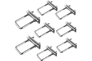 OBQCARE Bulloni a U M8 40 x 100 mm, U Bolt Acciaio Inox, 8 Pezzi Staffe a U Con Dado Piastra Telaio E Rondella, per Linstallazione Di Tubazioni E Applicazioni Industriali, Argento