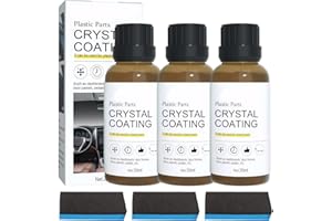 Kighdel 3 Pcs Crystal Coating Plastic Restoration Kit, Crystal Coating with Sponge for Car