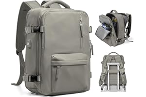 SZSYCN Zaino Ryanair Zaino da Viaggio Aereo EasyJet, Borse da Cabina Zaino per Uomo Donna,Zaini Casual con Scomparto per scarpe e Scomparto per Laptop da 14 pollici,Grigio Marrone