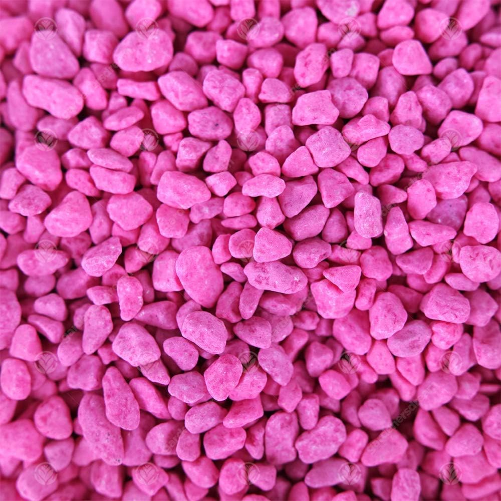 GardenersDream Fluorescent Aquatic Gravel - Decorative Aquarium Fish Tank Stones (1kg, Magenta)