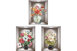 SINRAD Adesivi Murali, Adesivi Murali Camera Da Letto, Adesivi Murali Soggiorno, 3D Vaso Poster, Adatto Per Soggiorno, Camera Da Letto, Bagno, Cucina e Altre Aree(35 * 45)