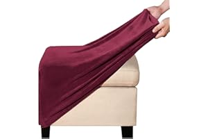 POIUYT Ottoman Schonbezug Hockerbezug Bezug für Fußhocker, Quadratisch Stretch Ottomane Abdeckung, Sitzhocker Elastisch Husse, Jacquard Überzug Möbel Protector für Sofa Fußbank (Color : J, Size : 1pc)