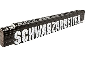Stabila Holz-Gliedermaßstab Type 707 P SCHWARZARBEITER, 2 m, schwarz, metrische Skala, mit Winkelschema, PEFC-zertifiziert