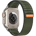 XMUXI Compatible With Apple Watch Strap Series 10/9/8/7/6/5/4/Se/Ultra Braided Nylon Iwatch Band 40Mm 44Mm 41Mm 45Mm 42Mm 46Mm 49Mm Thin Sport Loop For Men Women (44/45/49Mm,Army Green)
