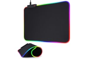 REALKY Gaming Mousepad RGB Mauspad 350 x 250 Gaming Mauspad mit 14 Beleuchtungs Modi Wasserdicht Anti Rutsch für Computer PC Professionelle Gamer