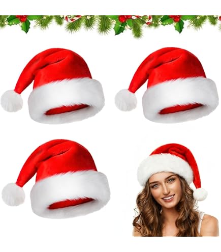 Bonnet Long De Père Noël Personnalisable - Taille Unique 70cm, Rouge Ou Noir - Pour Fêtes, Halloween, Noël