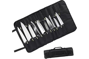 MADGININE Knife Roll,Chefs Knife Roll Bag,10 Slots Knife Wrap,Kitchen Knife Set,Portable Knives Protection Bags,Oxford Cloth Knife Bag,Gifts for Pro Chefs Or Culinary Enthusiasts,Gifts for Men