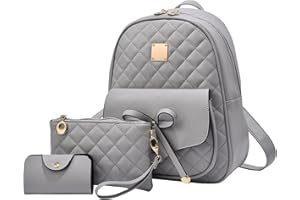 EVEOUT Borse a zainetto da donna in Pelle PU Zainetto Casual per il Lavoro Scolastico Itinerante Borsa a Tracolla Zaino Set