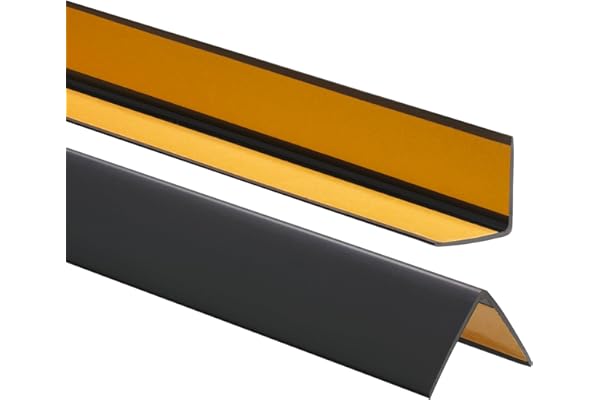 Cornière PVC, baguette d’angle de protection, autoadhésif 35x35mm protection d'angles et rebords, 80cm, Noir