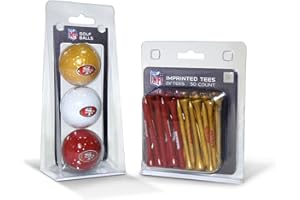Team Golf NFL Logo Imprinted Golf Balls (3 Count) & 2-3/4" Regulation Golf Tees (50 Count) - Ball Colors May Vary