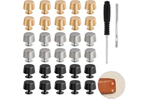 DesertBoy 32 Stk Taschenfüße, Bodennägel für Taschen, 12mm, Taschen Füße, Standfüße flachkopf Nieten, Taschenfüsse, Taschenfüße Bodennägel, mit Schraubendreher und Leder Stanzwerkzeug, für DIY Taschen