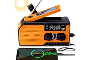 UniPlus Radio de Emergencia con Carga Solar, Manivela, Batería de 5000 mAh, Tipo C, Radio Meteorológica con Linterna, Lampara de Lectura, Alarma SOS y Am/FM para la Supervivencia en Desastres
