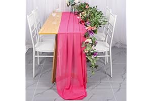 SHINYBEAUTY Hot Pink Chiffon Table Runner 29x120 pollici Sheer Table-Runner Wedding Reception Top Table Decoration Romantici corridori in chiffon per banchetto di nozze Copertura per tavolo all'aperto