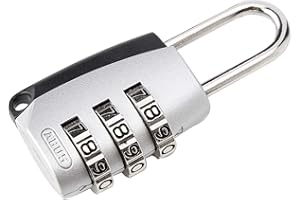 ABUS Zamek szyfrowy 155/20 – kłódka z obudową z odlewu ciśnieniowego cynku – z indywidualnie ustawianym kodem numerycznym – 3088 – poziom 3 – kolor srebrny