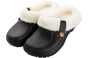 CELANDA Sabots Mixte Adulte Fourrées Hiver Sabots de Jardinage Homme Femmes Pantoufles Chaud Imperméables Chaussons Maison