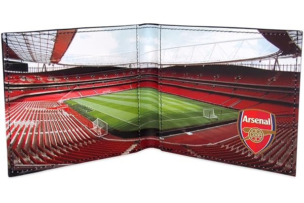 Arsenal FC Officiel - Portefeuille thème Football - Blason embossé - Noir - Multicolore