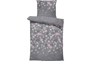 Leonado Vicenti Winter Bettwäsche Thermo Fleece Flausch Kuschelig Warme Garnitur Bettbezüge Set, Größe:2 teilig 135x200 cm, Farbe:Kristall grau