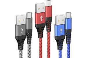 OFUCA USB C Charger Cable,3Pack 1M Type C Charger Fast Charging USB to USB C Cable Compatible with iPhone 15,Samsung Galaxy S23/S22/S21/S20,Note 10/9/8,Huawei,HTC,LG,Moto,Google Pixel,Etc