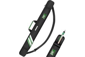 PEKREWS Billardqueue-Tasche, weiche Tasche für 1 x 1 für 1 Hintern und 1 Schaft, mit Reißverschlussfach, stabile Polyester-Billard-Queue-Tasche mit Schultergurt, Billardstock-Tasche für Damen und