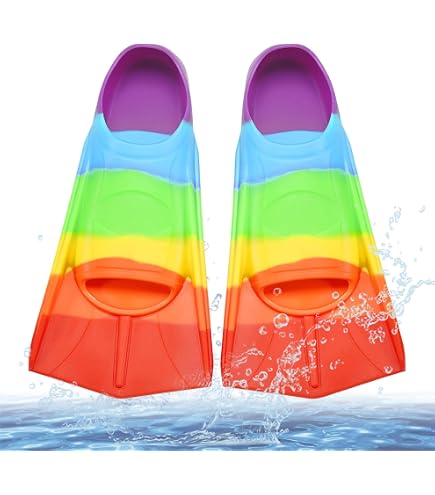 Pinne da nuoto in silicone, morbide e comode, per bambini, adulti, pinne corte per il nuoto, unisex per bambini e adulti, pinne corte (Nero, XXXS(24-26