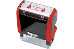 Trodat - Timbro Collezione Happy Christmas, Impronta BUONE FESTE, Creativo Decorativo Printy 4912 Autoinchiostrante, Colore Timbro Rosso, Cartuccia Inclusa di Colore Rosso