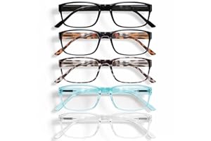 Gaoye Okulary do czytania, niebieskie blokowanie światła, wiosenne czytniki zawiasów dla kobiet i mężczyzn, lekkie okulary do oczu (nr 5 szt. Mix Color, 0,5)