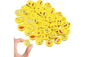 CERIOLL Gommes Drôles À Effacer Emoji, 80 Pcs Caoutchoucs Smiley, Gomme Rigolote, Cadeaux Mignons Pour Anniversaire, Fête, Festival, Nouvel An Noël