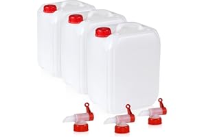 Höfer Chemie Lot de 3 bidons d'eau vides en plastique de 10 L pour le camping et les loisirs, sans BPA, de qualité alimentaire.