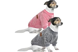 HuaLiSiJi 5XL Maglione Cane Taglia Grande Felpe per cani Maglione Labrador Maglia Pile Cane, Bellissimi Colori, Molto Caldo, Facile da Infilare e Togliere (5XL, Rosa+Grigio)