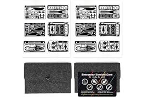 PSKOOK 12 Pcs Survival Multitool Card Emergency Camping Tool EDC Kit in Your Wallet Outdoor Hunting Fishing Hiking Gear