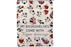 KUIYAI Spicy Reader Book Sleeve Dark Romance Book Cover Slut Book Club Gift My Bookshelves Come with Trigger Warning Zipper Pouch (TriggerWarningsBS)