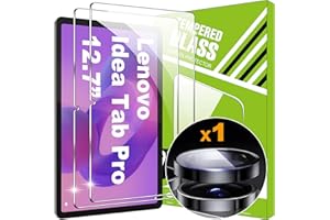 Lemxiee Film pour Lenovo Idea Tab Pro Verre Trempé [2+1 Pièces] Caméra Arrière Protecteur Film + Protecteur d'écran HD cadre invisible Verre Trempé pour Lenovo Idea Tab Pro 2025 12.7"