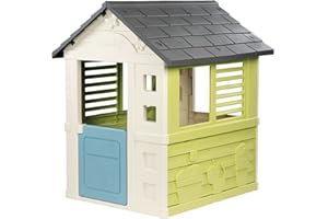 Smoby Life - Jolie Maison - Design Moderne - Portillon, Fenêtres avec Persiennes - Matière Recyclée - A Partir de 2 Ans - Fabrication Française